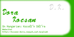 dora kocsan business card